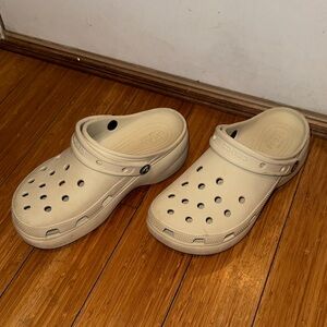 CROCS Cream Ventilated Clogs